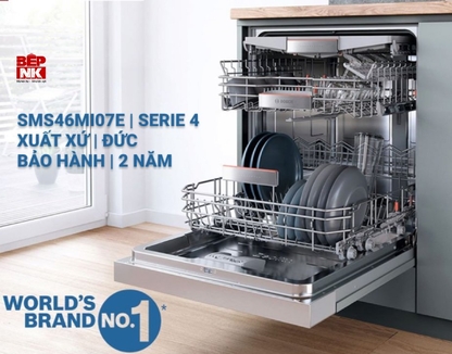 Review chi tiết máy rửa bát Bosch SMS46MI07E serie 4 | Chương trình rửa, mức tiêu thụ năng lượng, độ ồn & giá thành.